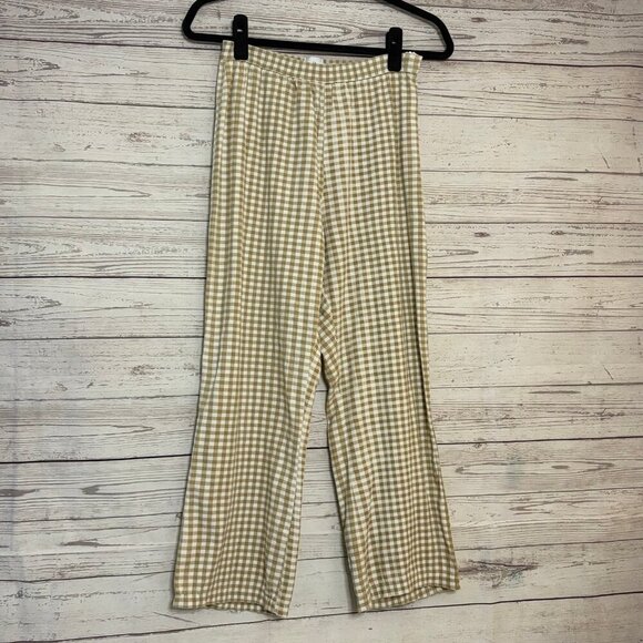 Princess Polly White Cream Checkered Wide Leg Pants Size 6 - Picture 2 of 8